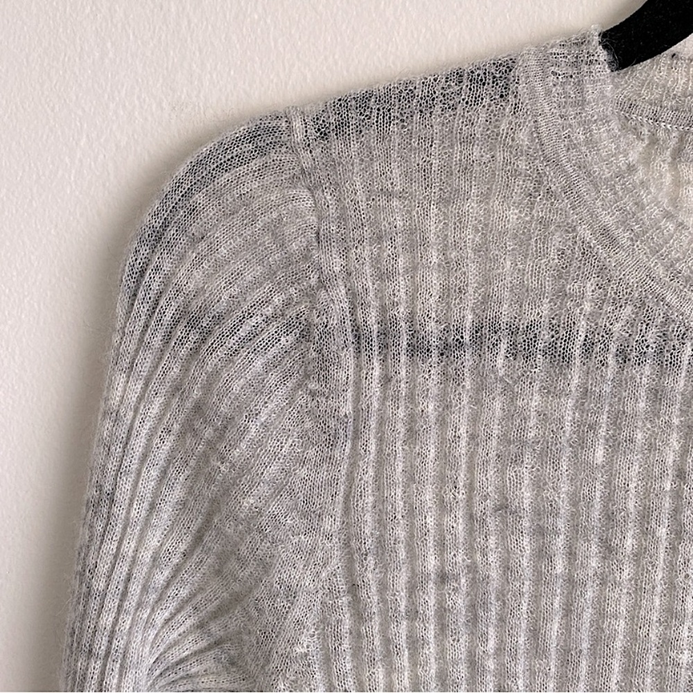 rag & bone ANGORA WOOL RIB KNIT LIGHTWEIGHT DONNA CREWNECK SWEATER Gray S - Picture 5 of 9